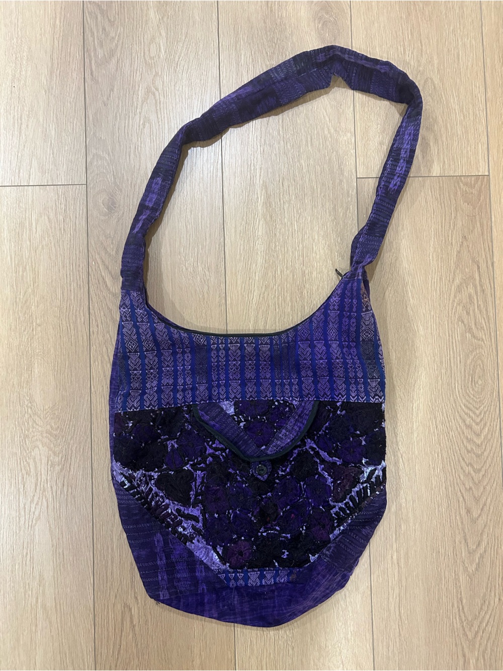 Purple Patterned Crossbody Bag